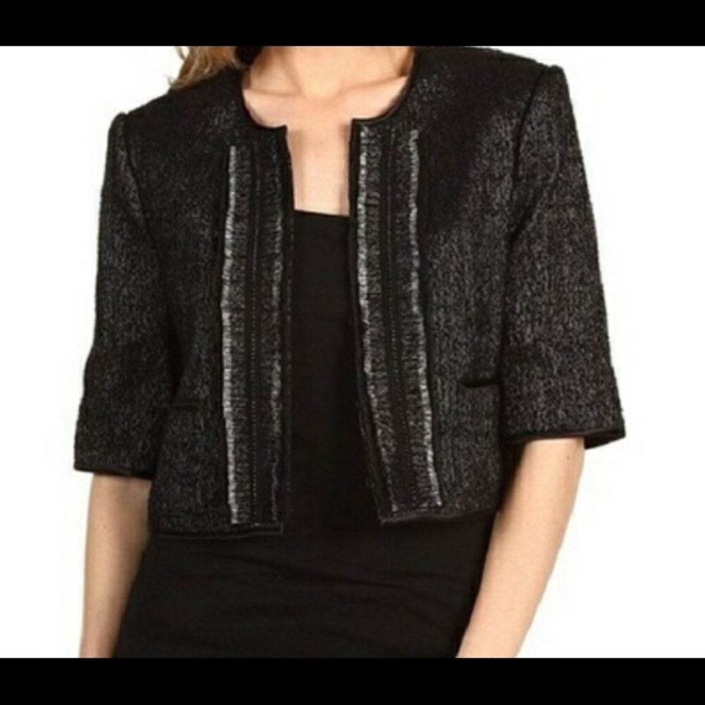 Cropped tweed wool blend jacket (bolero)